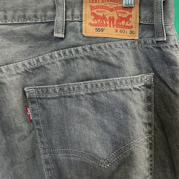 Levi’s 559 Relaxed Straight Jeans 40x30 Gray - Picture 2 of 2